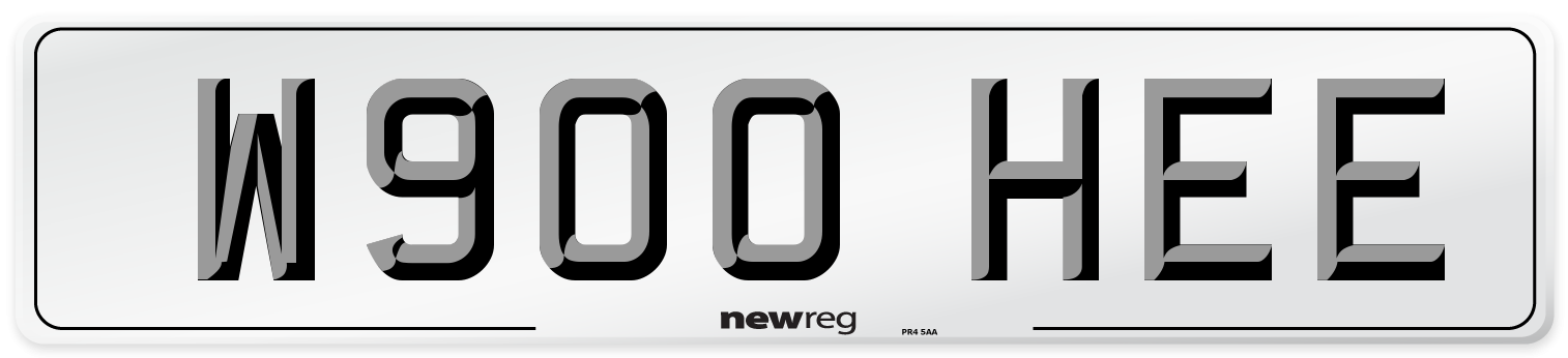 W900 HEE Number Plate from New Reg
